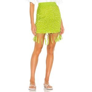 LPA Nicole Layered Tassel Burnout Mini Skirt in Viscose Blend - S